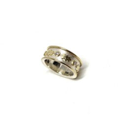 Commissioned silver & 18ct gold eternity ring