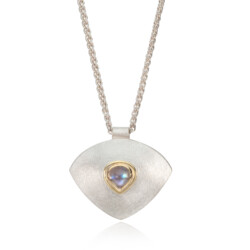 Silver, 18ct & moonstone pendant